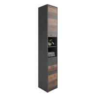 MADOC - Colonne de Salle de Bain 2 Portes et 1 Tiroir Effet Chêne L32 x H190cm
