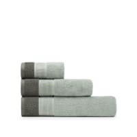TONELET - Toalla baño reversible algodón y bambú verde 90x150