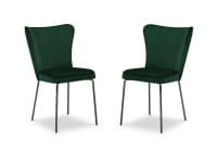 SILENE - Ensemble de 2 chaises velours vert bouteille 1 place