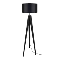 IDUN - Lámpara de pie madera negra