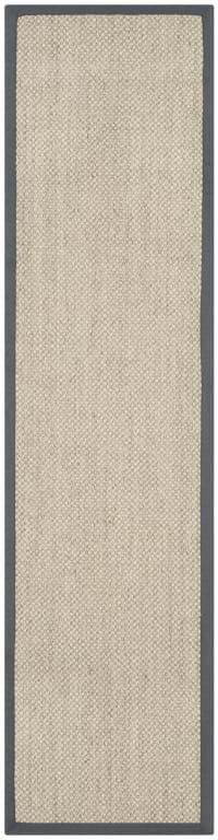 FIBRE NATURELLE - Tapis de salon interieur en marron & gris, 76 x 244 cm