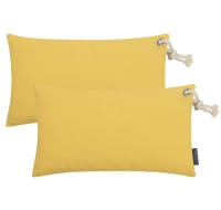 CAPRI - Housses de coussin extérieur avec corde jaune - Lot de 2 - 50x30