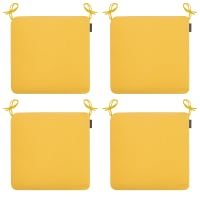 CAPRI - Galettes de chaises extérieur à nouettes jaune - Lot de 4 - 44x44
