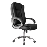 KAREN - Chaise de bureau elevable et Fauteuil inclinable en simili cuir noir