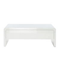 DARWIN - Table basse   laqué blanc brillant  1 tiroir