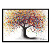RAINBOW SOUL TREE - ASHVIN HARRISON - Affiche d'art avec Cadre bois noir - 50 x 70 cm