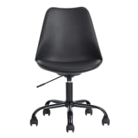 Chaise de bureau au style minimaliste noire à roulettes