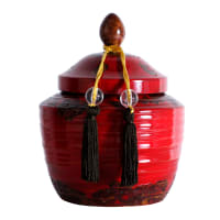 KADIR - Jarrón de cerámica en rojo 18x18x23