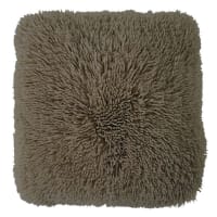 NEO - Coussin à poils longs extra-doux taupe 60x60