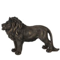 Statue lion brun patiné bronze H20cm