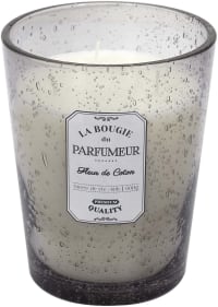 Bougie parfumée pot en verre bulle gris clair 13 x 16 cm