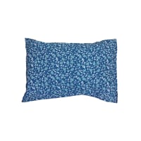 DOUCE POESIE - Taie d'oreiller en percale de coton lavé 50x75 cm Bleu Indigo