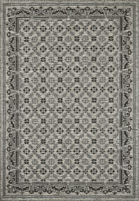 ACAPULCO - Tapis extérieur motif ottoman anthracite et gris - 200X290