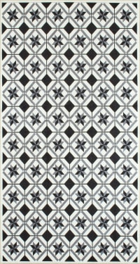 AZULEJO - Tapis de cuisine carreaux de ciment noir 80x150