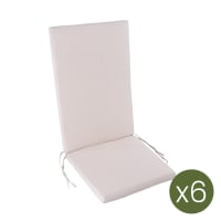 Pack de 6 cojines para sillón de jardín reclinable estándar lux crema