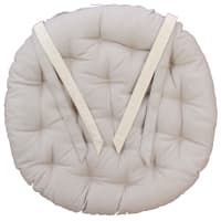 VALAYANS - Galette de chaise ronde en coton blanc D40