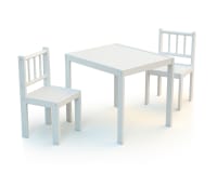 Ensemble 1 table + 2 chaises blanc
