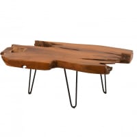 RIGA - Table basse en bois massif irrégulier 100x60cm