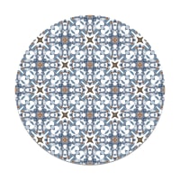 ALFOMBRAS ORIENTALES - Alfombra vinilo redonda azulejo hidráulico tipo oriental azul 150x150