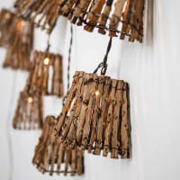 CARINA - Guirlande lumineuse extérieur en bois marron