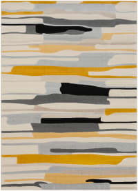 ANAIS - Alfombra Abstracta Multicolor, Mostaza y Negro - 120x170cm