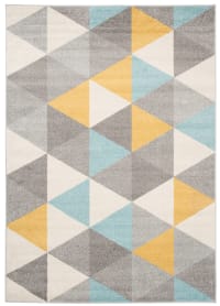 LAZUR - Tappeto da soggiorno turchese giallo grigio 80 x 150 cm