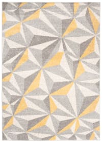 COSMO - Tappeto da soggiorno giallo grigio crema mosaico 140x200