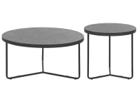 MELODY - Ensemble de 2 tables basses effet béton et noir