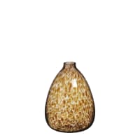 LYONA - Vase bouteille en verre marron H22