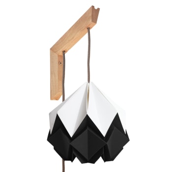 Porra A veces Temporizador Aplique de madera y pantalla origami blanca y gris en papel | Maisons du  Monde