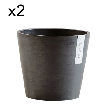 MelTom Lot de 2 Pots de Fleurs Effet 3D Blanc XXL XL