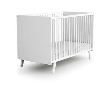 Lit Bebe 60x1 Blanc Et Bouleau Carnaval Maisons Du Monde