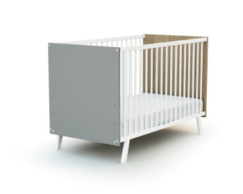 Lit Bebe 60x1 Blanc Et Bouleau Carnaval Maisons Du Monde