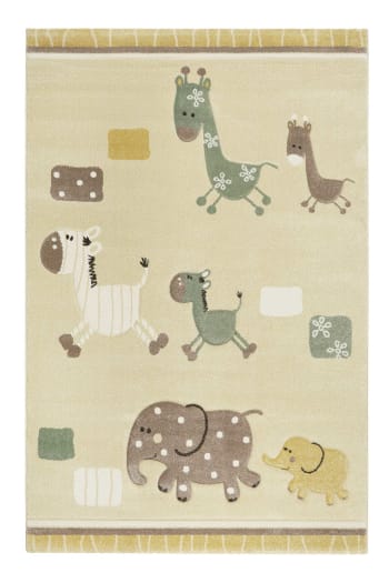 Tapis Chambre Enfant Motif Animaux Beige 160x225 Lucky Zoo 2 0 Maisons Du Monde