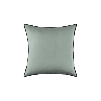 Set di 2 federe 65x65 cm Grigio verde e bordo nero Carlina