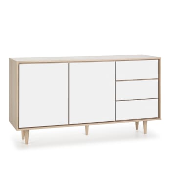 Mobile tv 2 porte e 2 nicchie color rovere, 140 cm larghezza DENIA