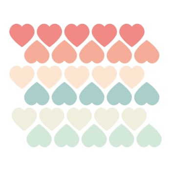 Stickers adesivi in vinile cuori marrone e beige HEARTS1