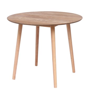 Calvados Tavolo Da Pranzo Rotondo In Legno Di Pino – Bianco – Diametro 70 Cm – Altezza 75 Cm – Fatto A Mano – Stile Classico