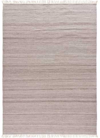 Tapis motif damier en relief - crème et beige - 160x230cm BIANCA