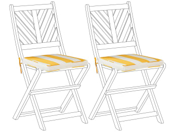 Set di 2 cuscini sedie da giardino giallo bianco 37 x 34 cm Terni