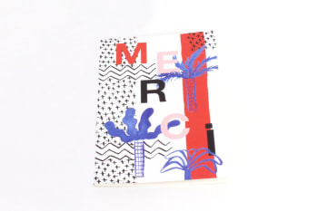 Carte postale double avec enveloppe en papier recyclé Pastèque
