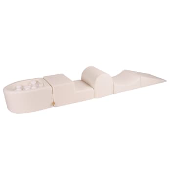 Aire de jeu mousse avec piscine à balles Beige/Blanc W90cm