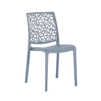 Set di 4 sedie BANG LAMPHU in polipropilene grigio schienale ovale - Konte  Design