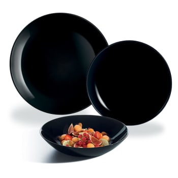 Service de Table 18 Pièces Palme 26cm Noir