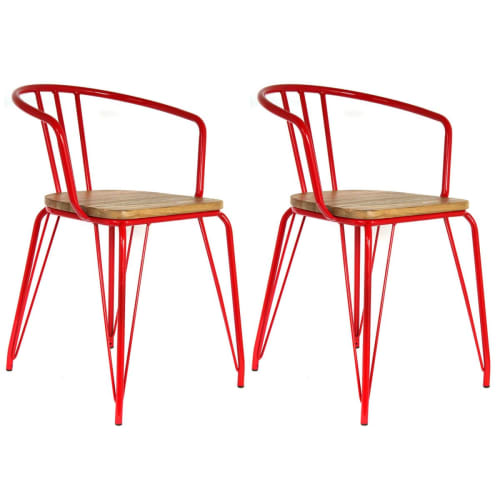 Canapés et fauteuils Fauteuils | Lot  de 2 fauteuils métalliques rouges - SJ16951