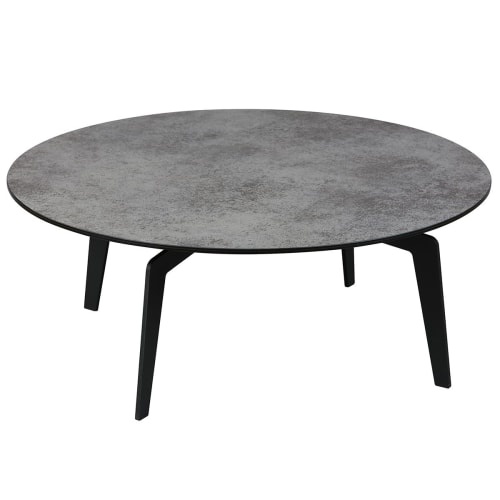 Meubles Tables basses | Table  basse ronde acier et verre feuilleté - DY08845
