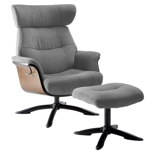 Canapés et fauteuils Fauteuils | Fauteuil  inclinable + repose-pieds gris - YU88504