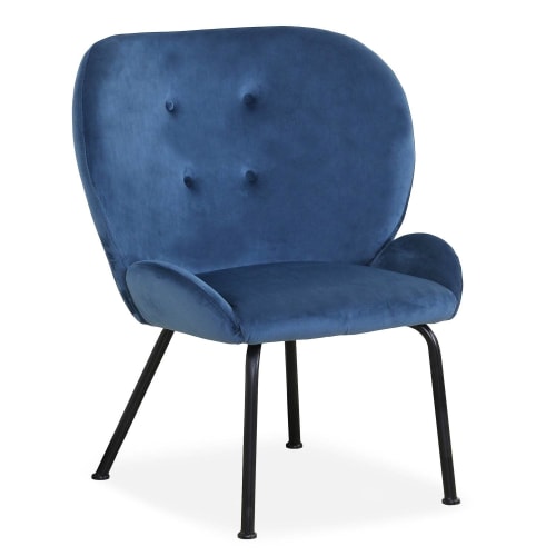 Canapés et fauteuils Fauteuils | Fauteuil en velours bleu - BG15390