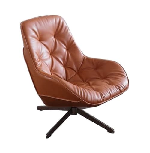 Canapés et fauteuils Fauteuils | Fauteuil moderne aspect cuir cognac - SJ78781
