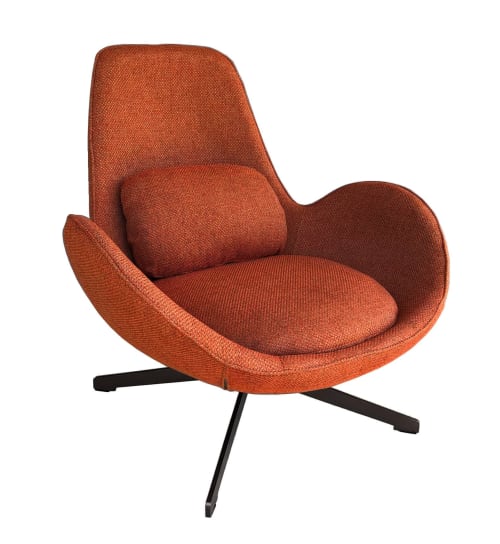 Canapés et fauteuils Fauteuils | Fauteuil rotatif en tissu orange - YJ29349